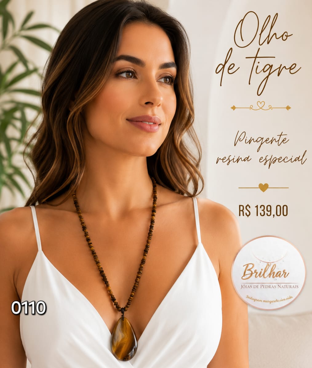 Colar 0110 — Olho de Tigre